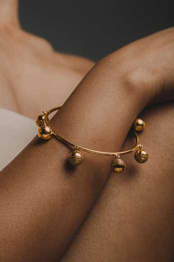 The Slow Studio Gold Filigree Cutwork Bangle 