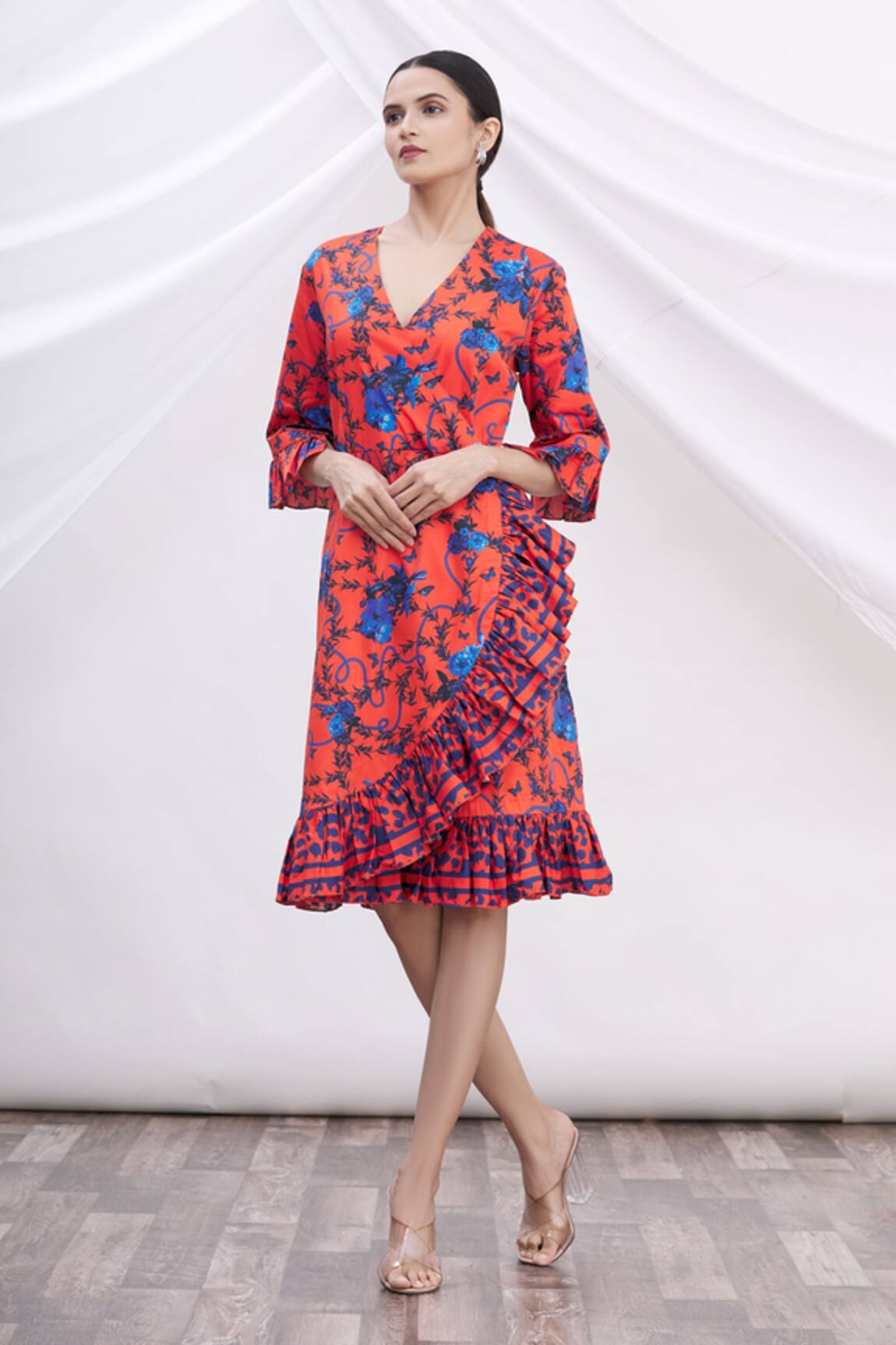 MR. Ajay Kumar Cotton Printed Wrap Dress