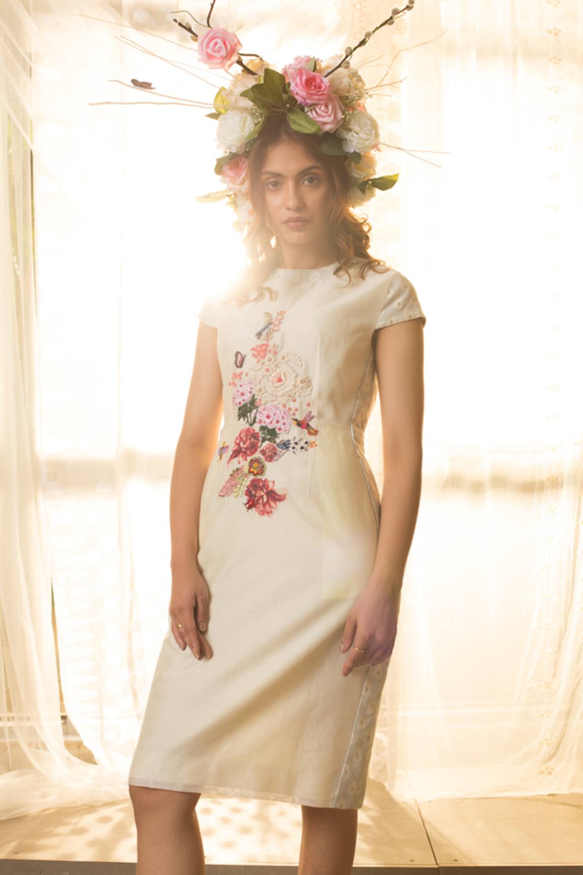 House Of Three Cotton Banarasi Dress 