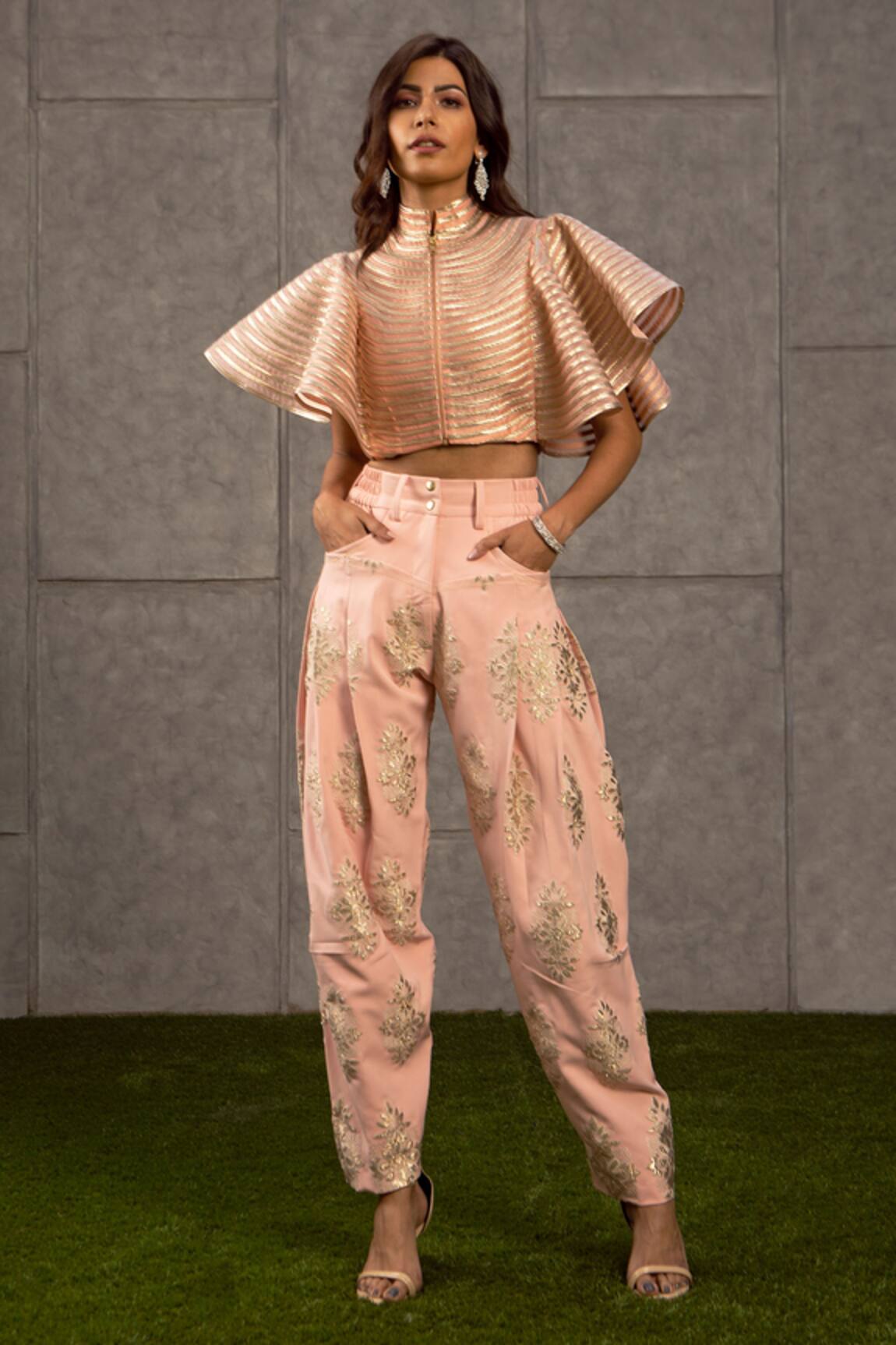 Siddartha Tytler Floral Applique Pant