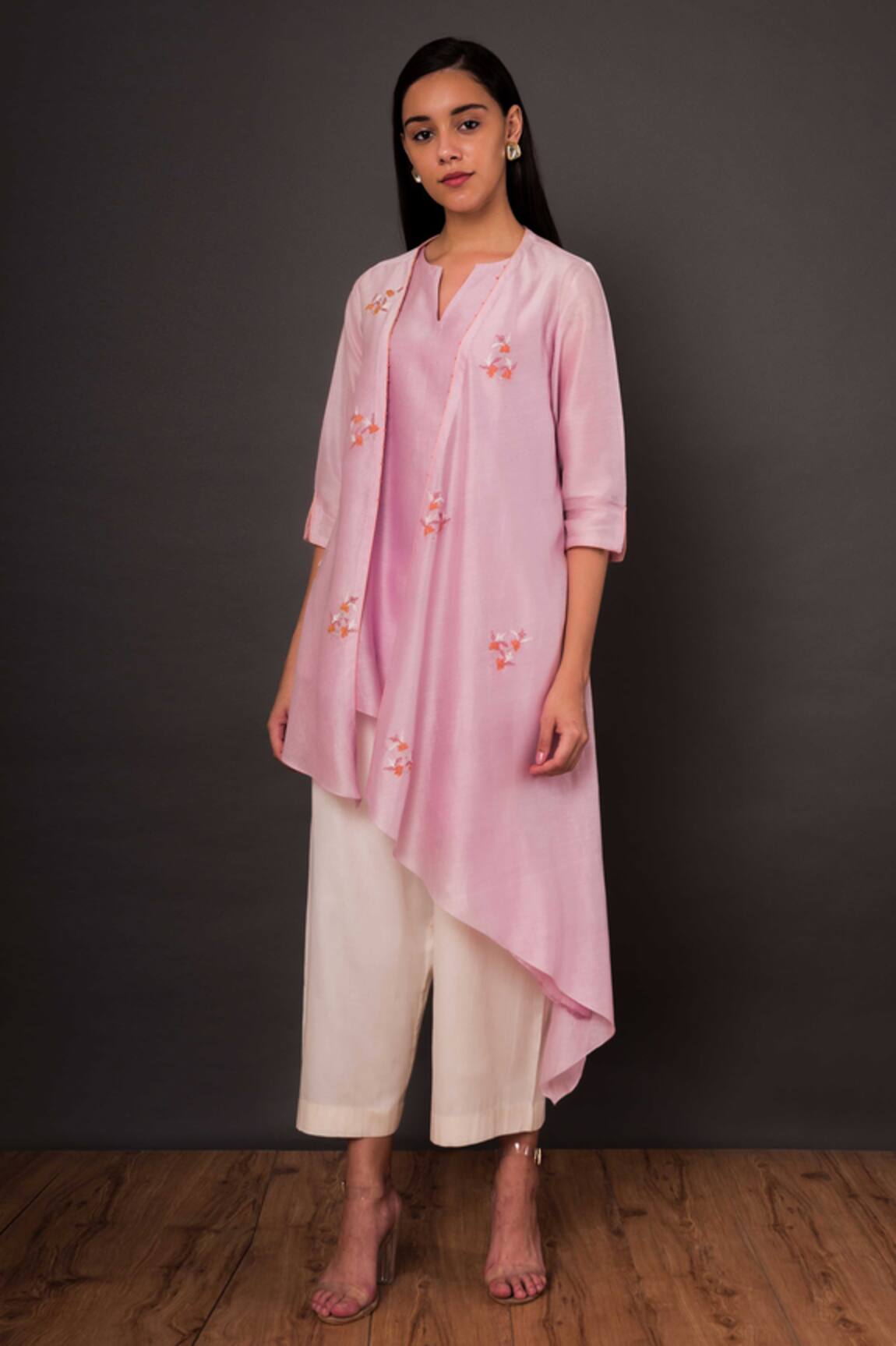 Shikha Mehta Chanderi Jacket & Pant Set