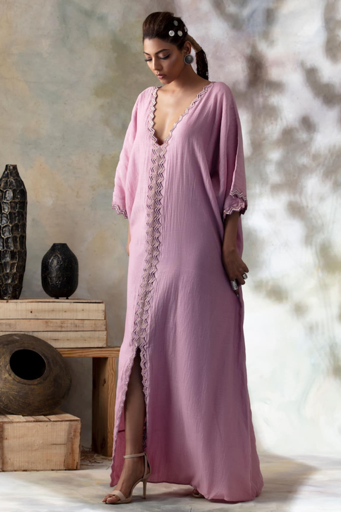 ISHA & SHREYA Silk Chanderi Kaftan 