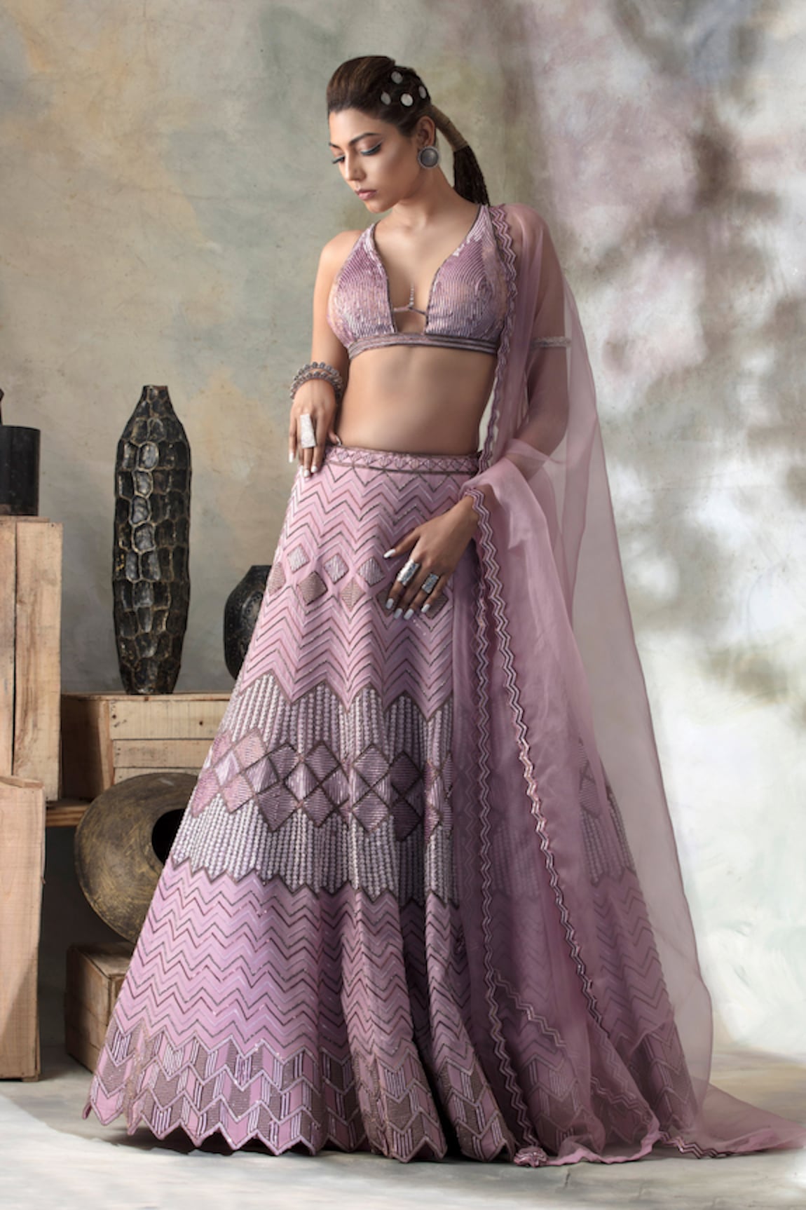 ISHA & SHREYA Embroidered Lehenga Set 