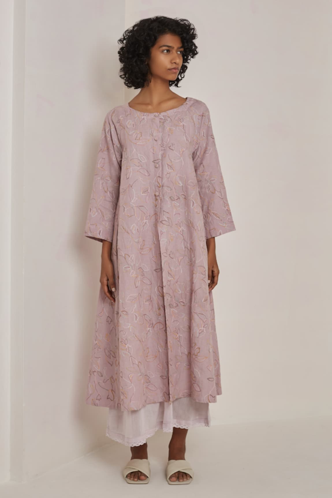 Eka Embroidered Linen Dress