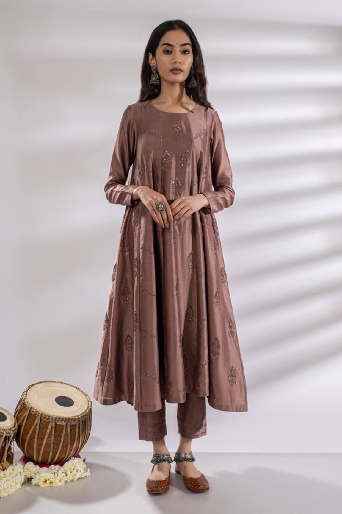 Rashi Jain Chanderi Embroidered Anarkali & Pant Set