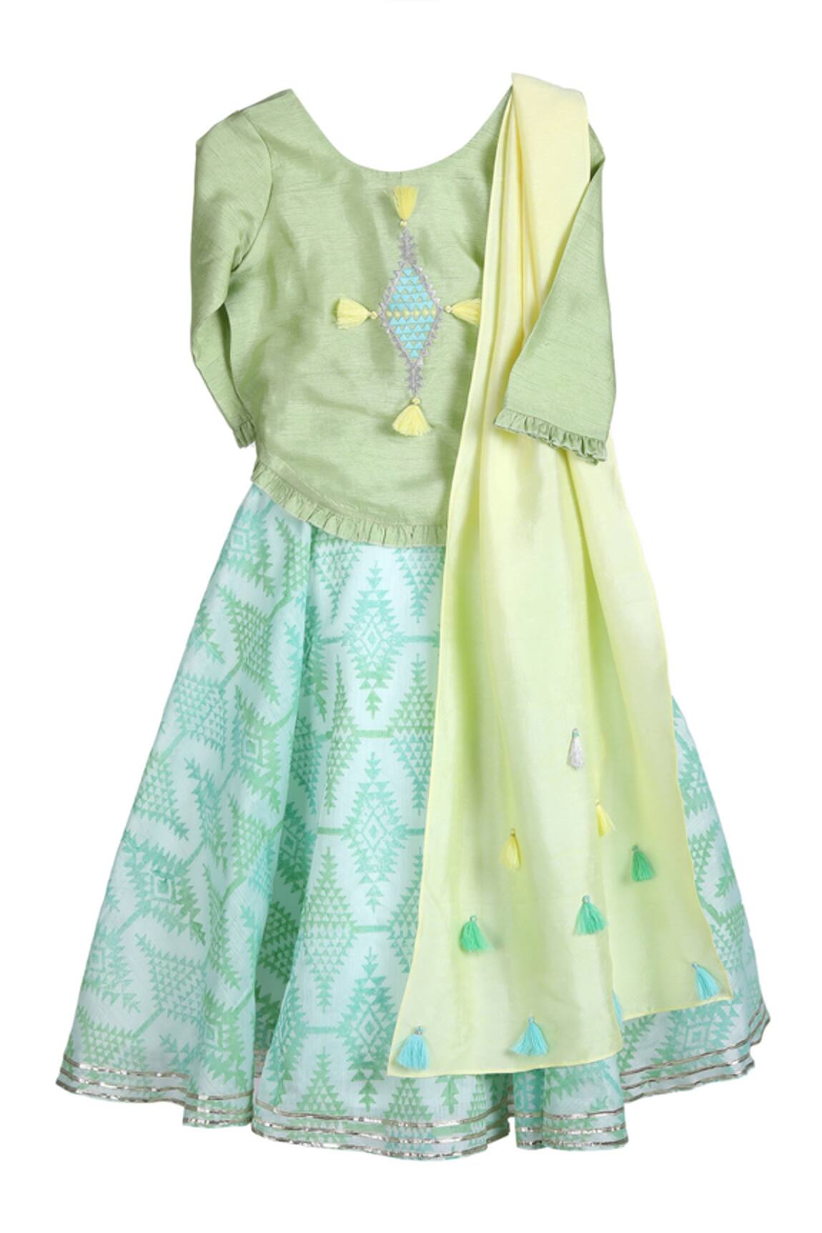 MI Dulce AN'YA Handwoven Chanderi Lehenga Set