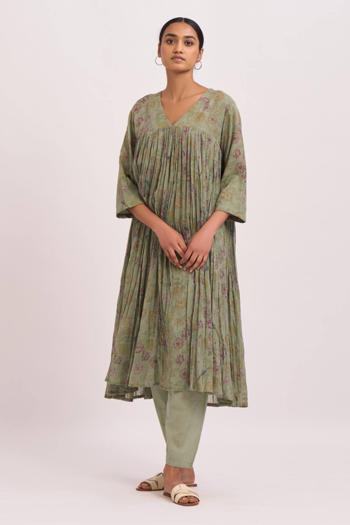 Dot Printed Anarkali & Pant Set 