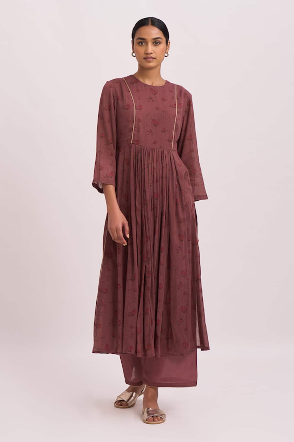 Dot Floral Printed Kurta & Pant Set 