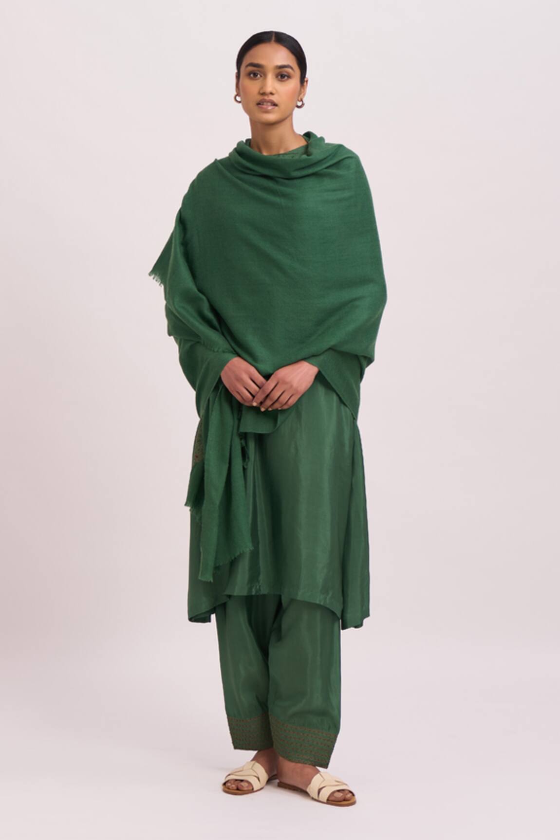 Dot Zari Embroidered Shawl