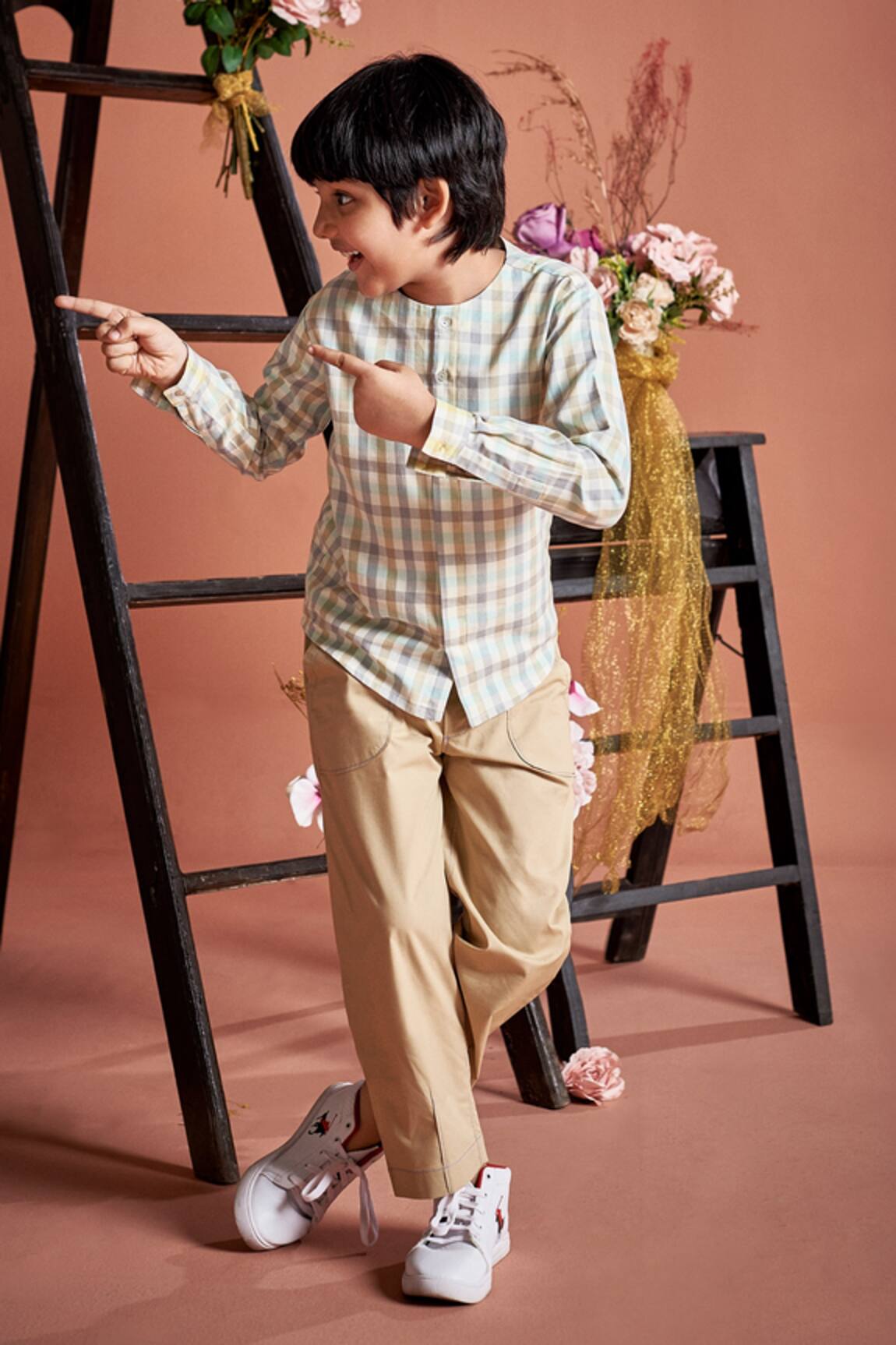 Little Luxury Cotton Kurta Style Shirt
