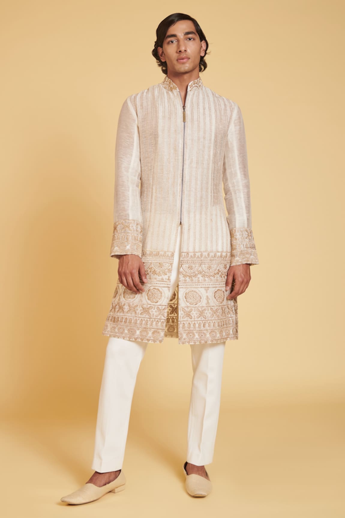 Siddartha Tytler Chanderi Embroidered Sherwani