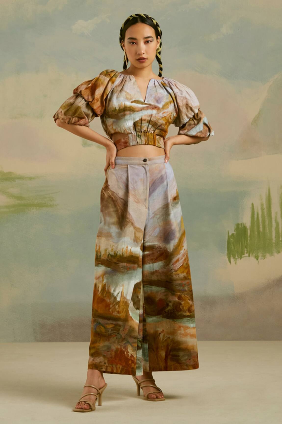 Cord Cotton Flared Pants