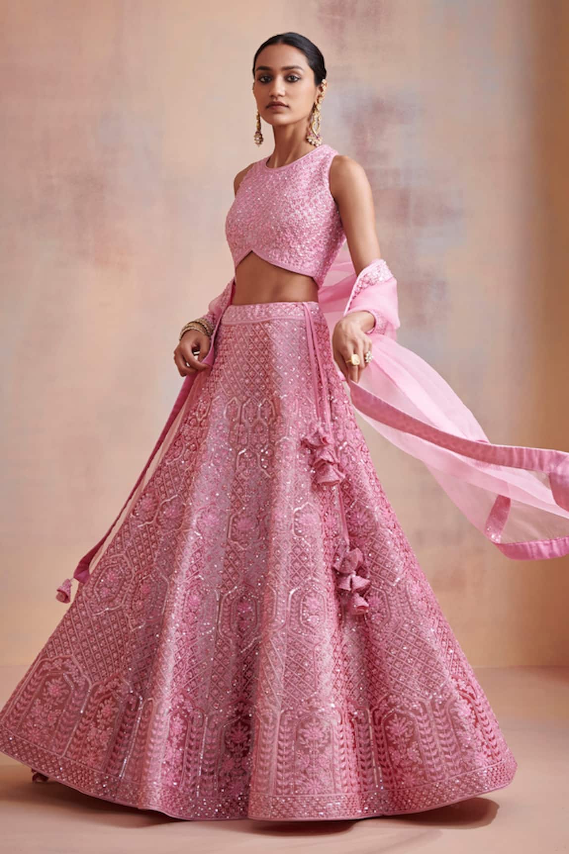 SUHINO Sequin Work Bridal Lehenga Set 