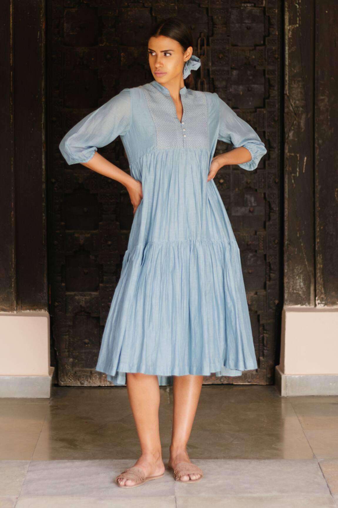 Ayaka Cotton Chanderi Dress 