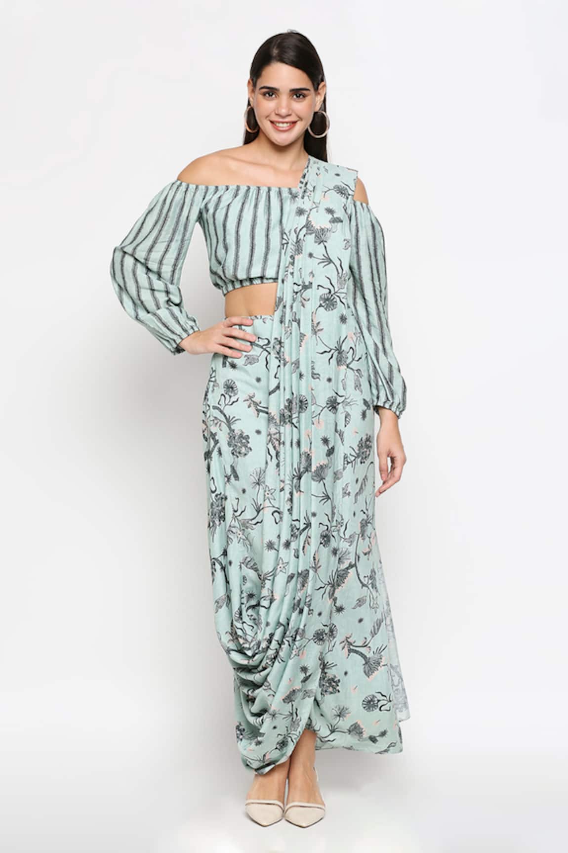 SO US by Sougatpaul Pre-Draped Pant Saree with Blouse
