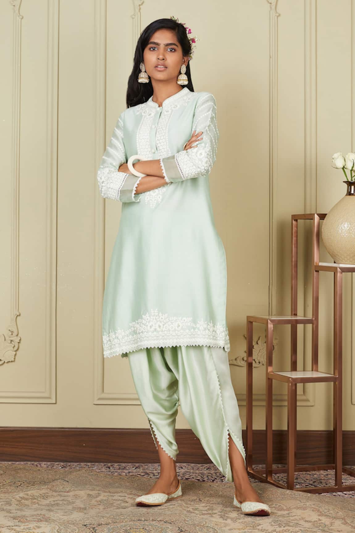 Sheetal Batra Ayika Embroidered Kurta & Dhoti Pant Set 