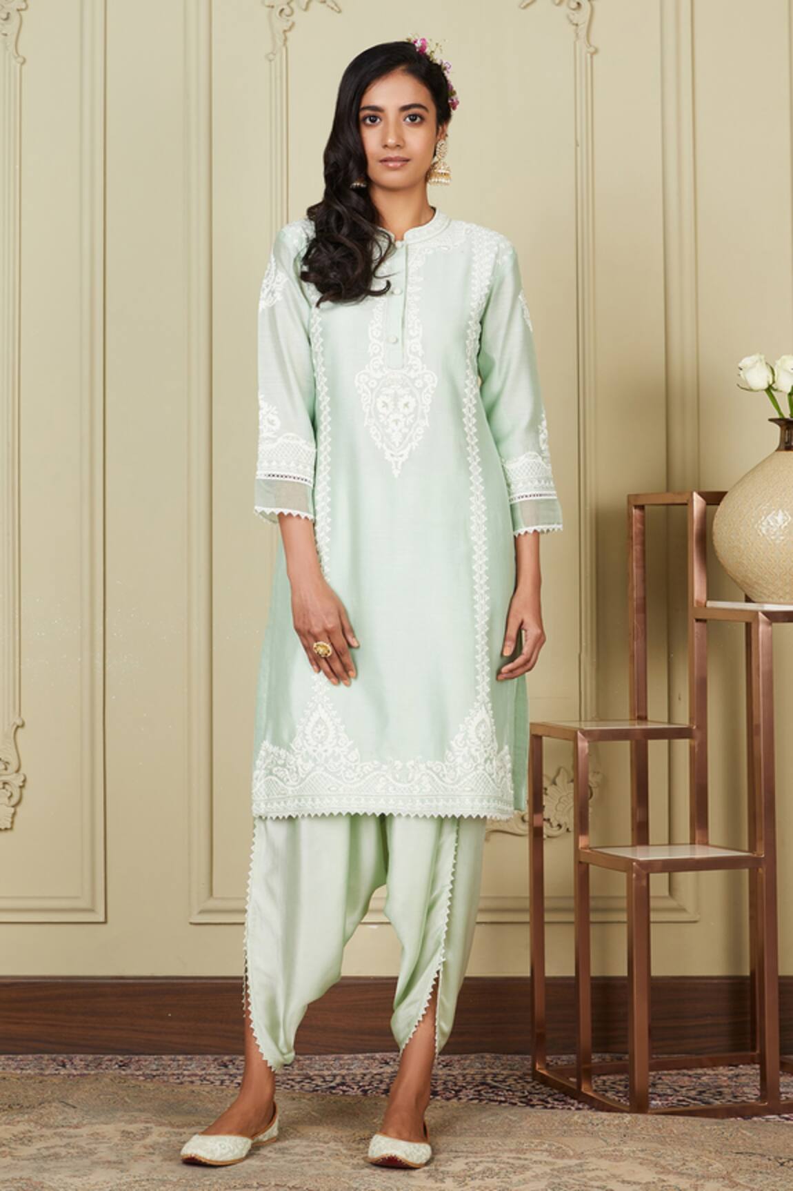 Sheetal Batra Ayanna Embroidered Kurta & Dhoti Pant Set 