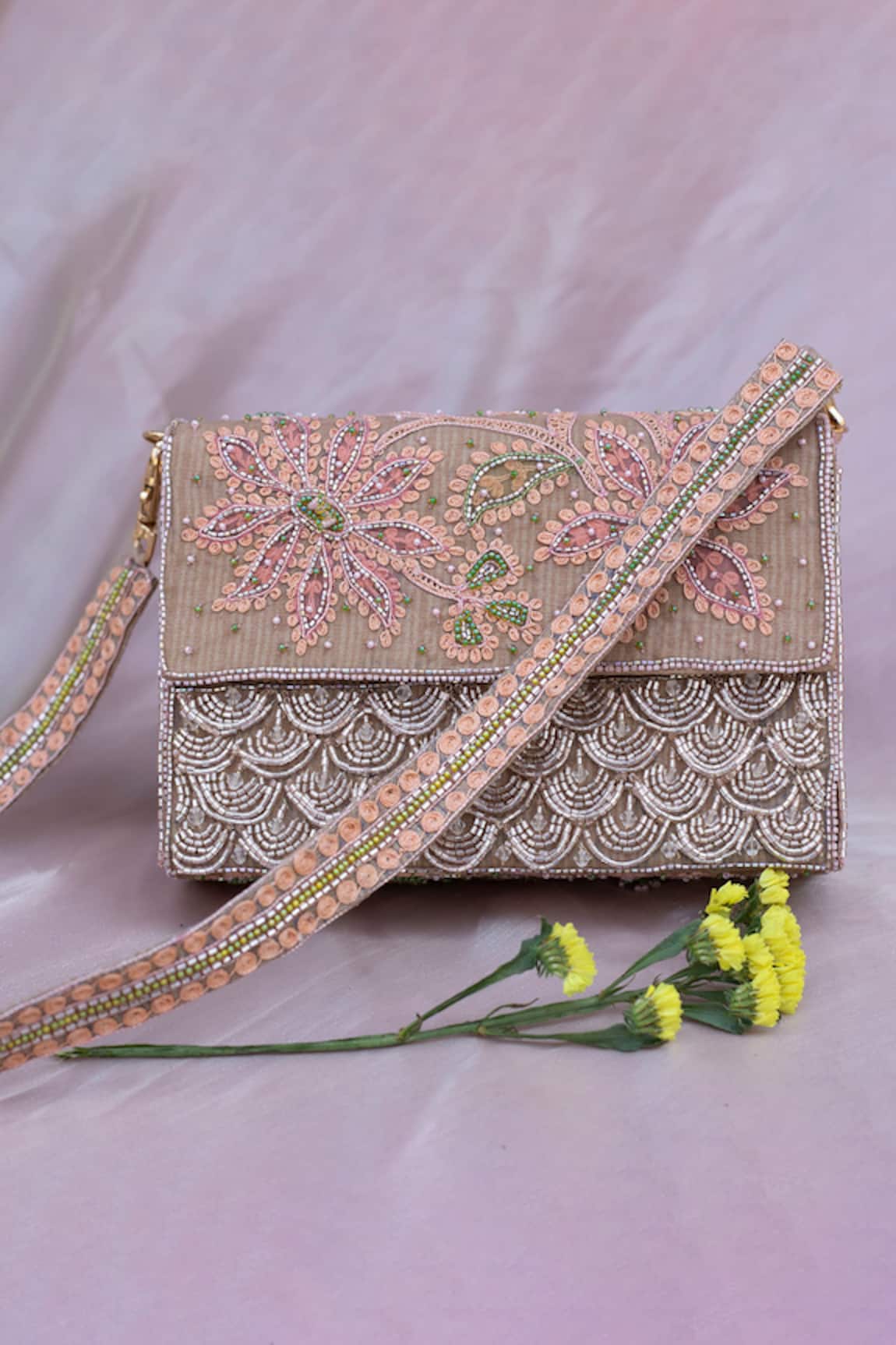 Show Shaa Embroidered Clutch with Sling