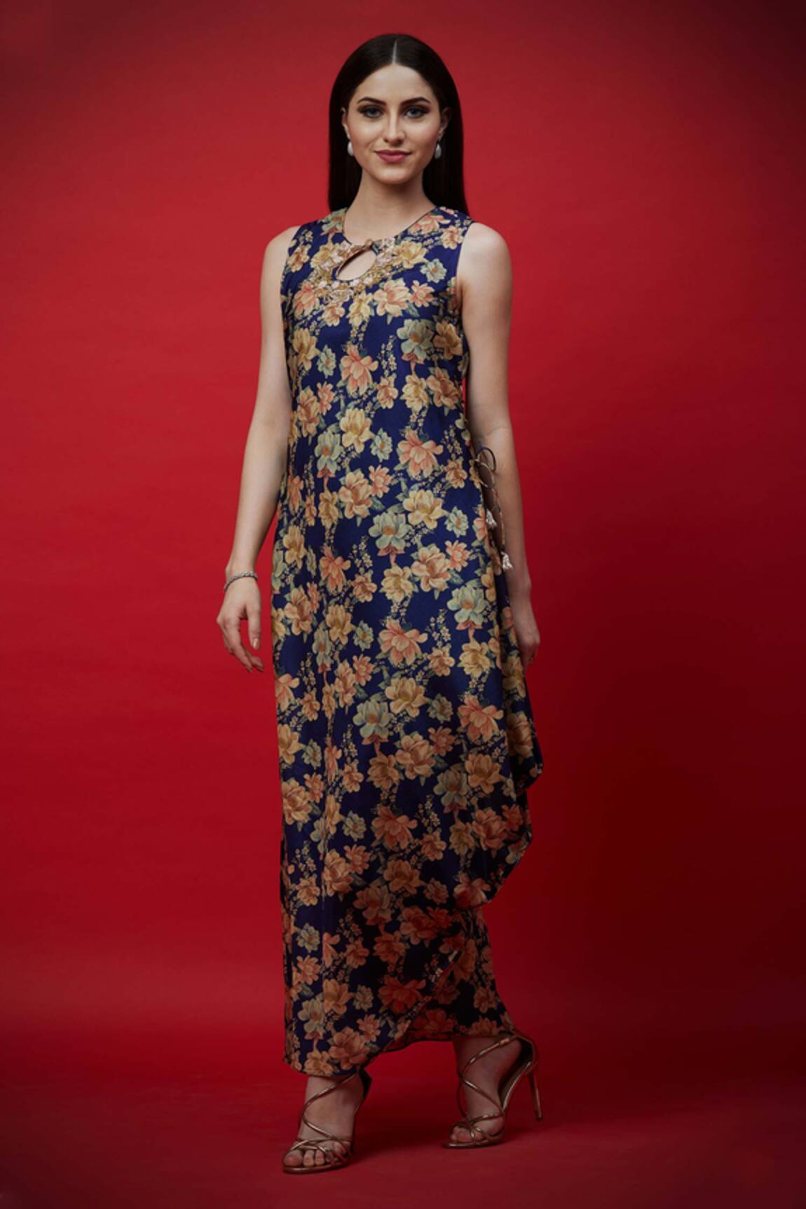 Aayushi Maniar Floral Print Draped Tunic