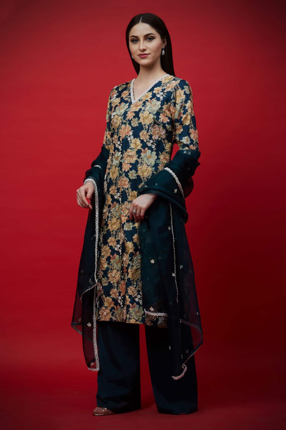Aayushi Maniar Embroidered Kurta & Palazzo Set