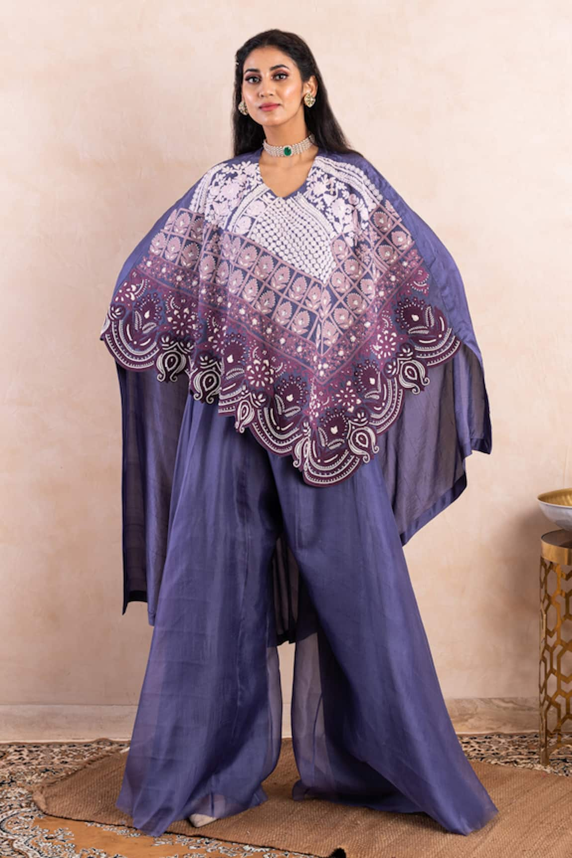 Shikha and Srishti Design Embroidered Cape & Pant Set