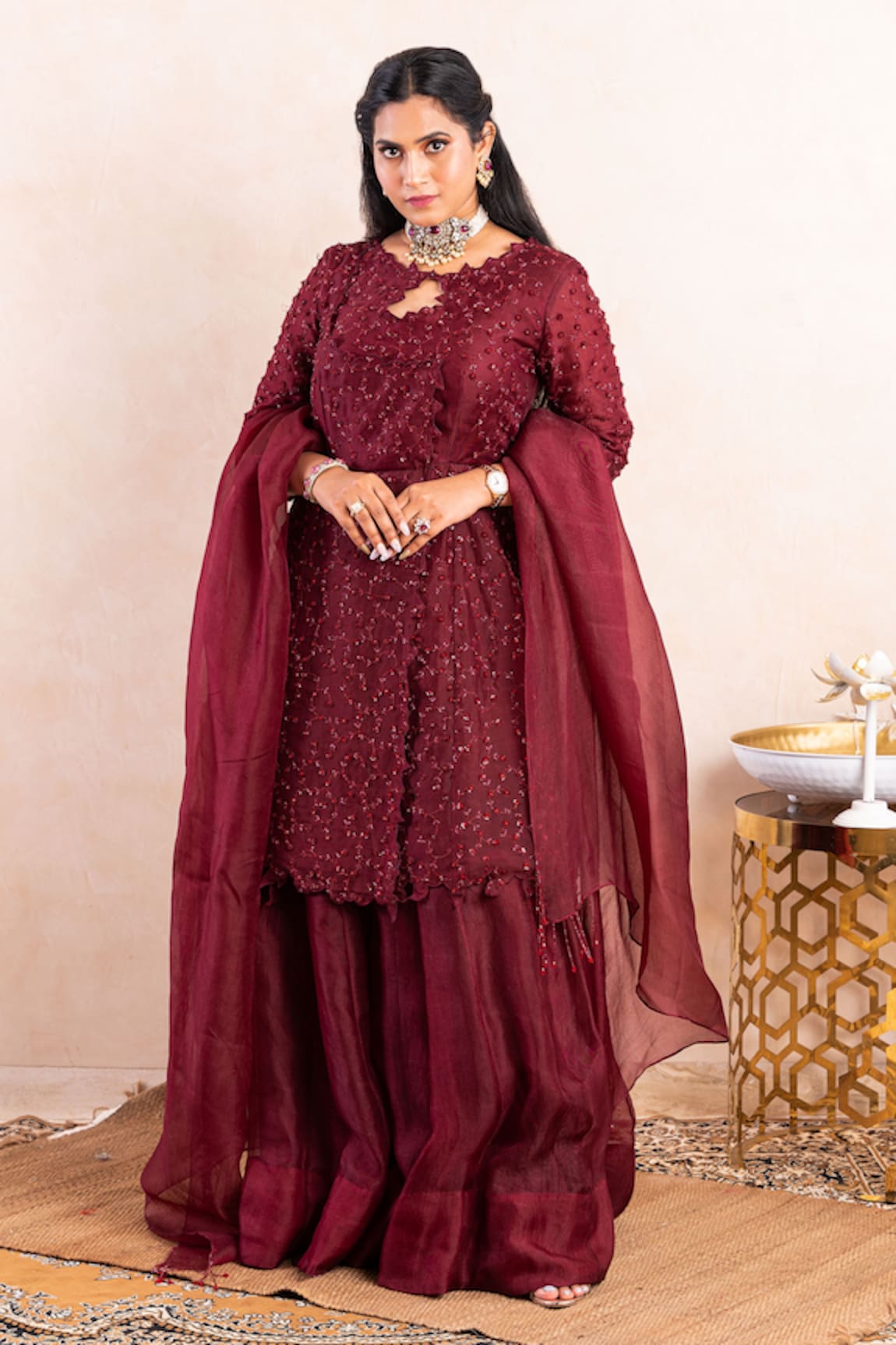 Shikha and Srishti Design Embroidered Kurta Sharara Set