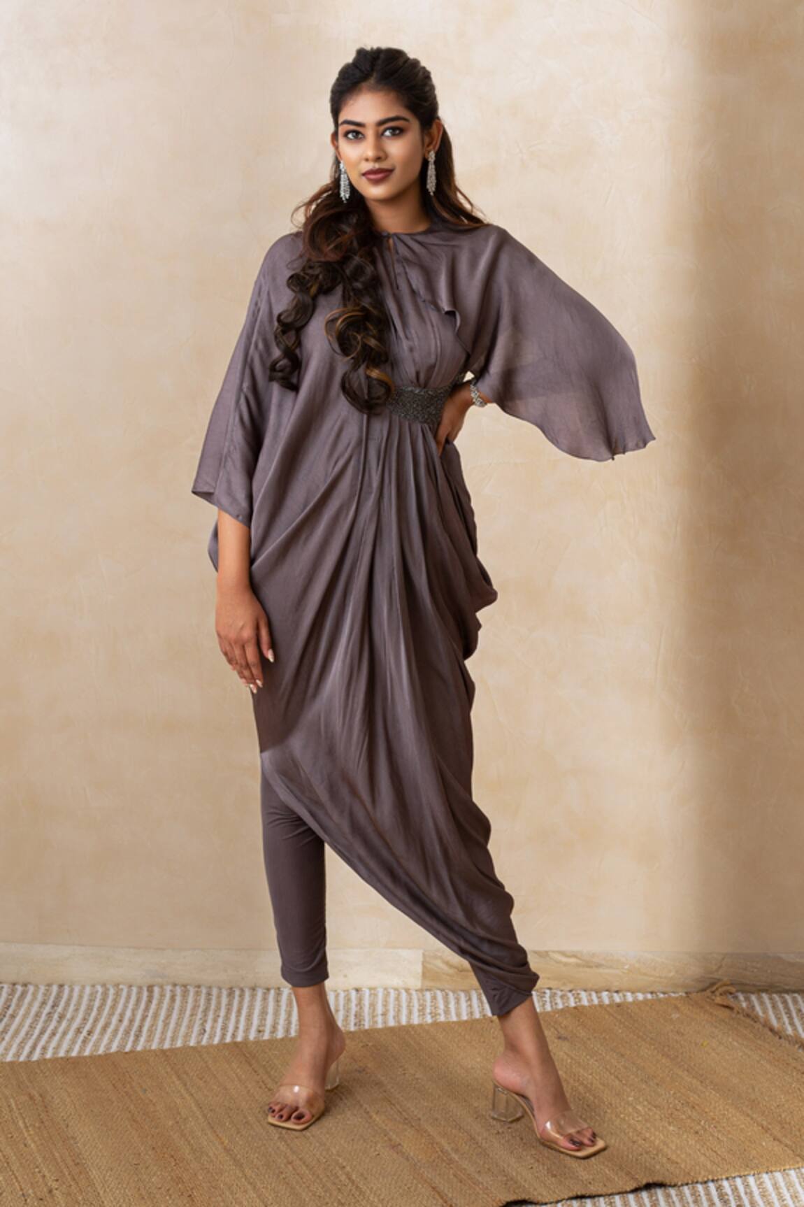 Shikha And Srishti Design Keyhole Neck Pleated Dress