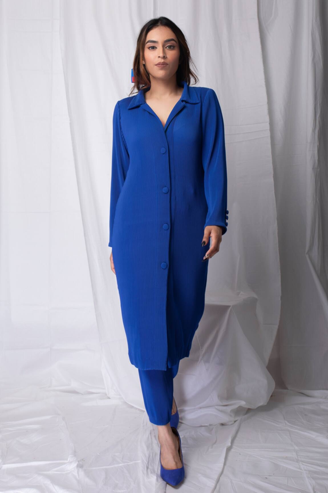 Show Shaa Pleated Georgette Tunic Pant Set