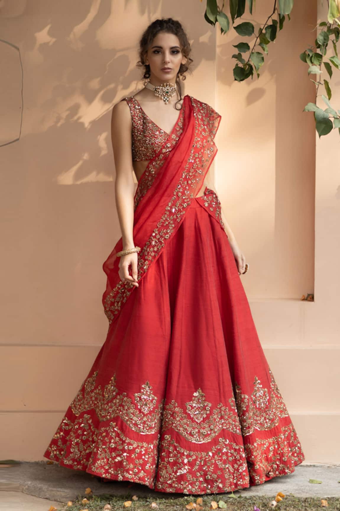 Astha Narang Embellished Silk Lehenga Set