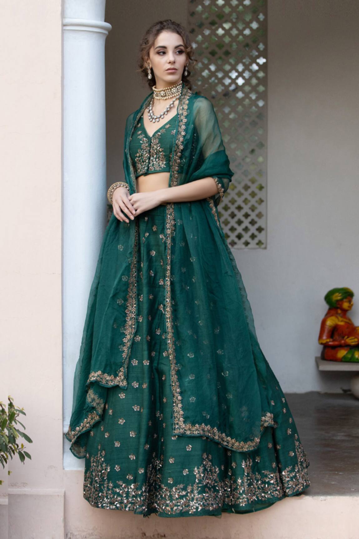 Astha Narang Embellished Silk Lehenga Set