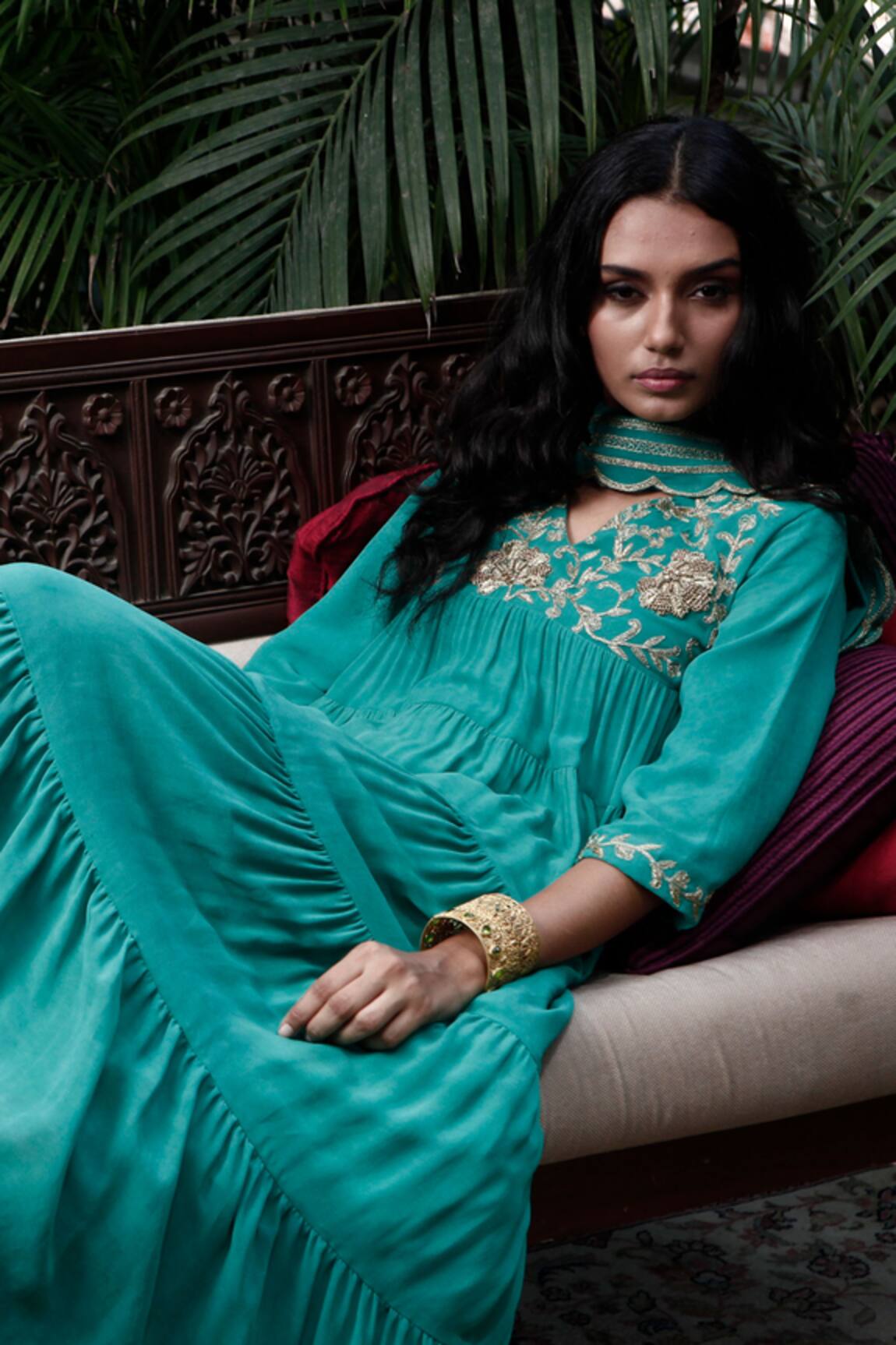 Samatvam By Anjali Bhaskar Embroidered Anarkali Set 