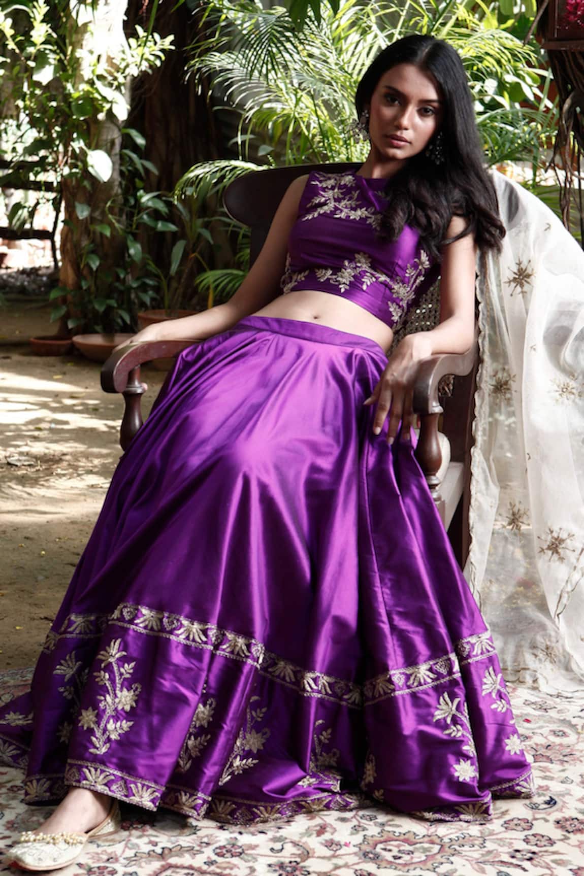Samatvam By Anjali Bhaskar Silk Embroidered Lehenga Set 