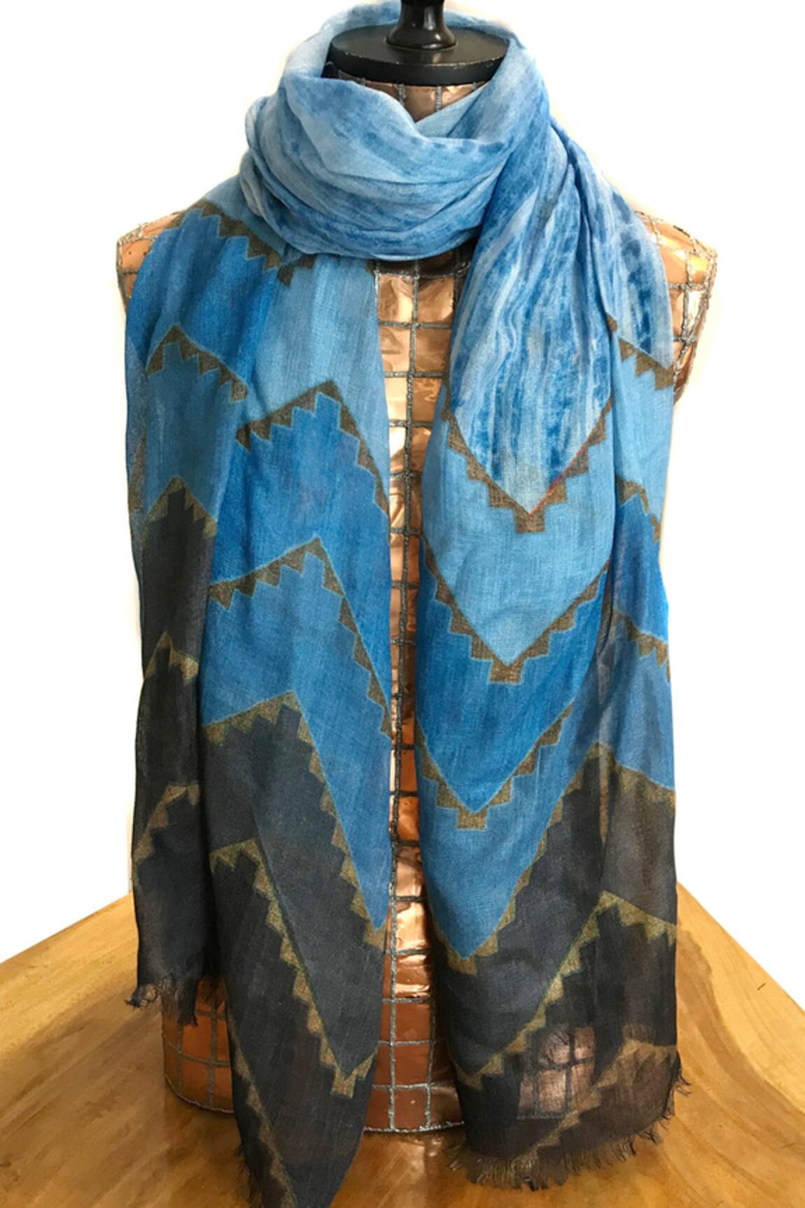 Pashma Cashmere Chevron Print Scarf
