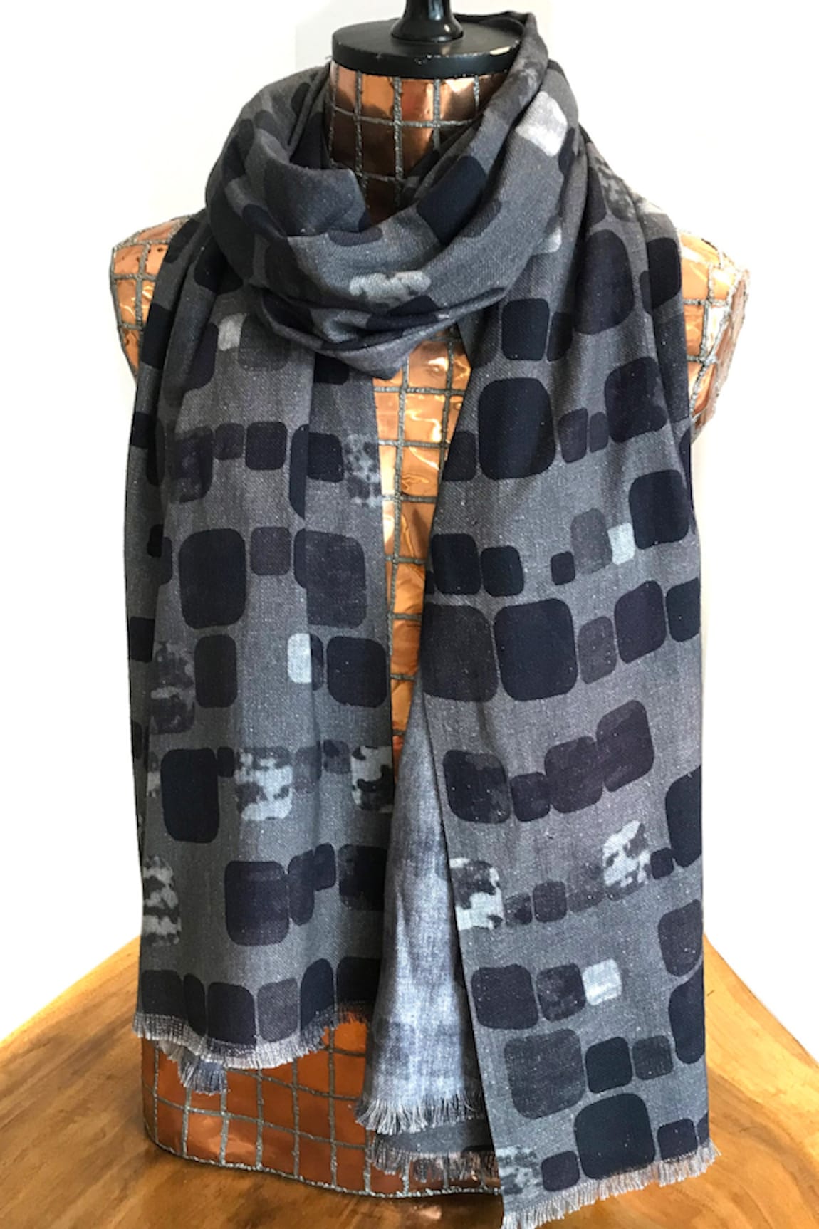 Pashma Cashmere Frayed Printed Scarf