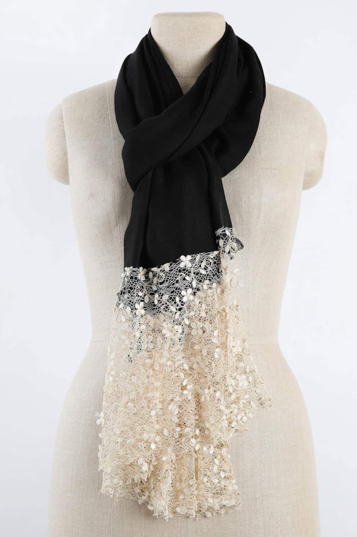 Pashma Handmade Italian Lace Silk Cashmere Scarf