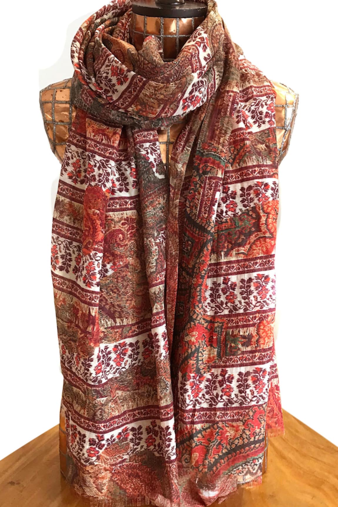 Pashma Frayed Printed Scarf