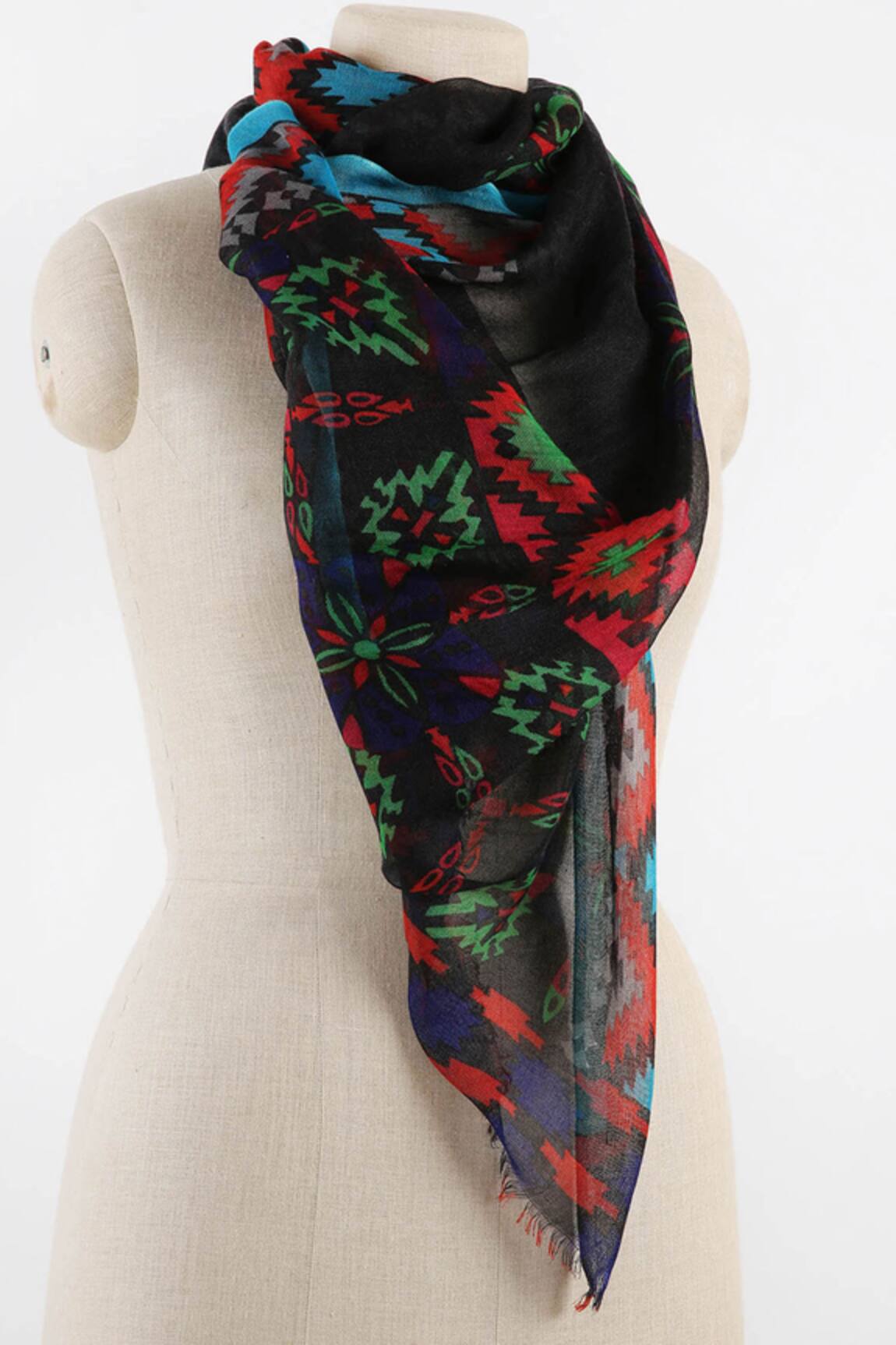 Pashma Silk Cashmere Printed Scarf