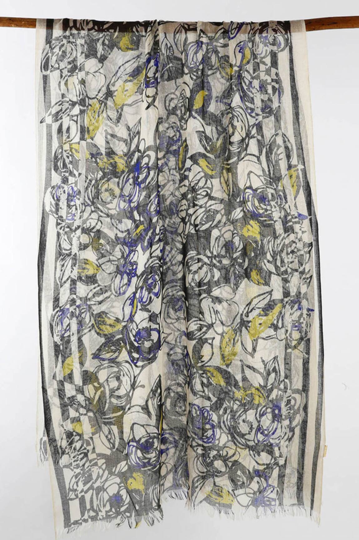 Pashma Silk Cashmere Printed Scarf 