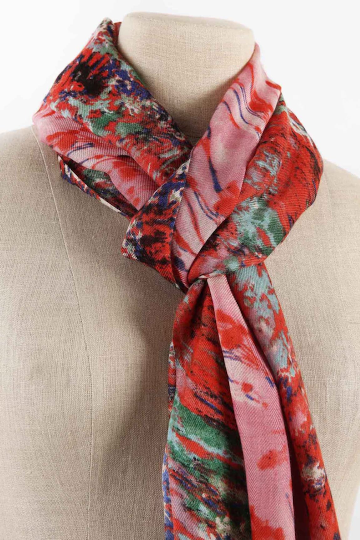 Pashma Silk Cashmere Printed Scarf