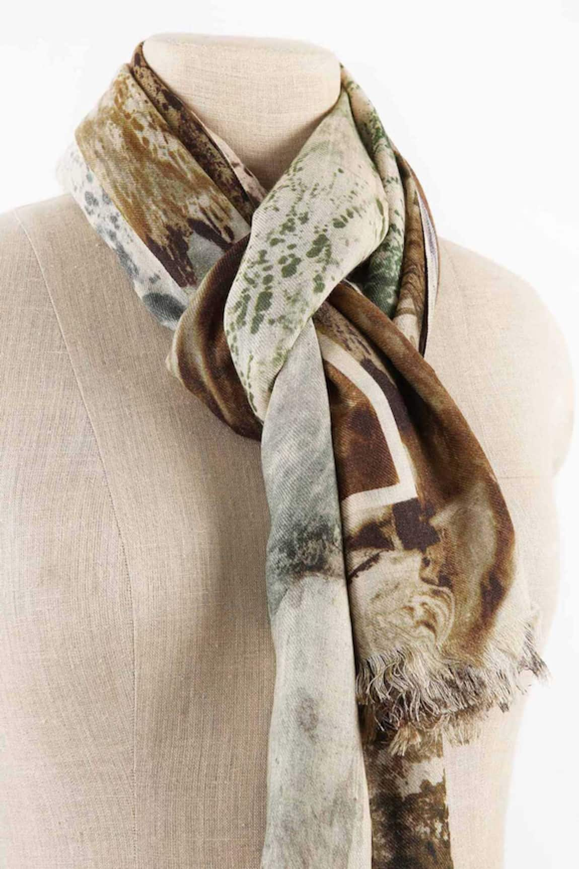 Pashma Silk Cashmere Printed Scarf