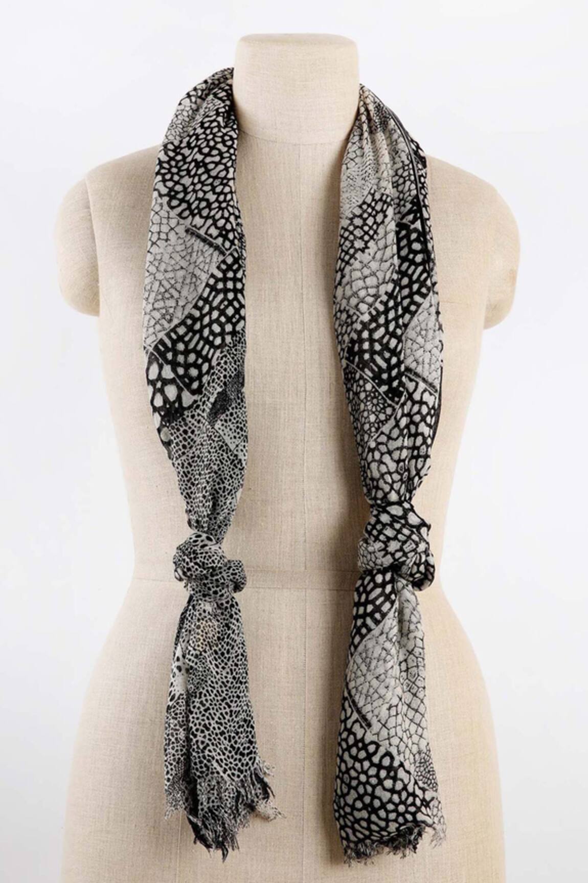 Pashma Silk Cashmere Floral Print Scarf