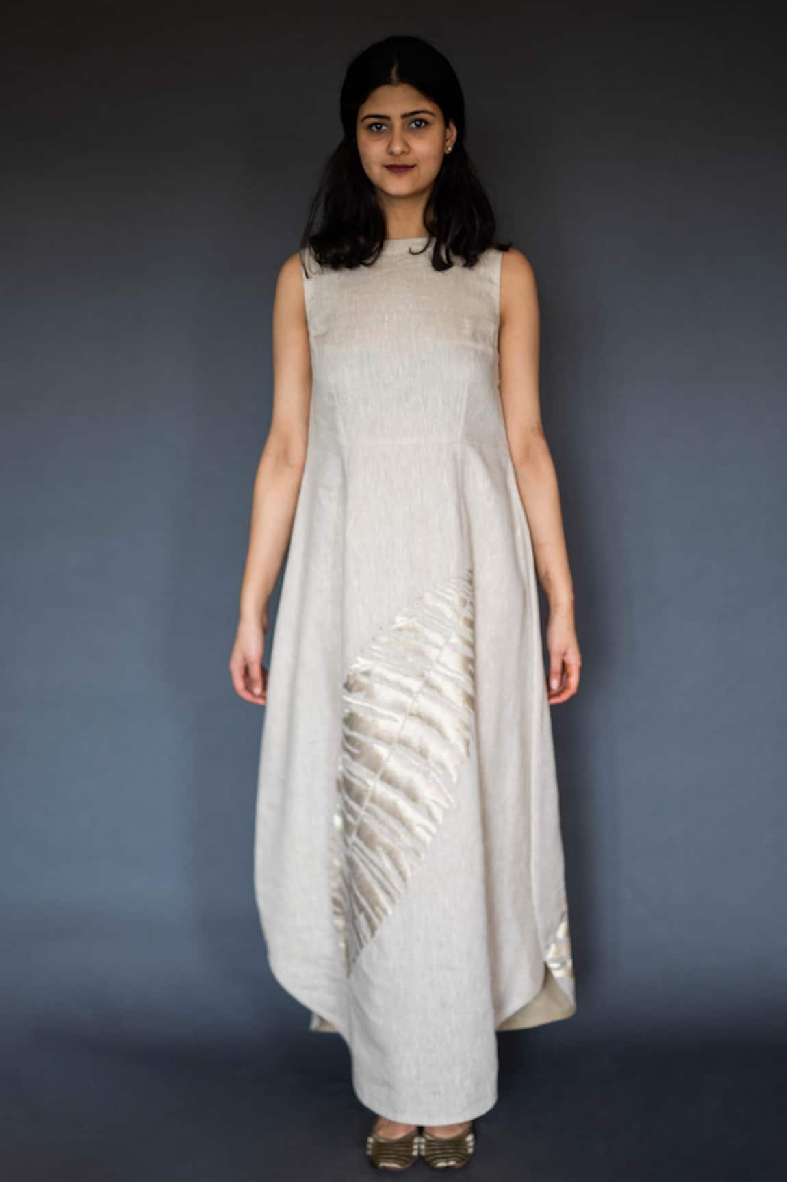 Taika By Poonam Bhagat Linen Embellished Dress