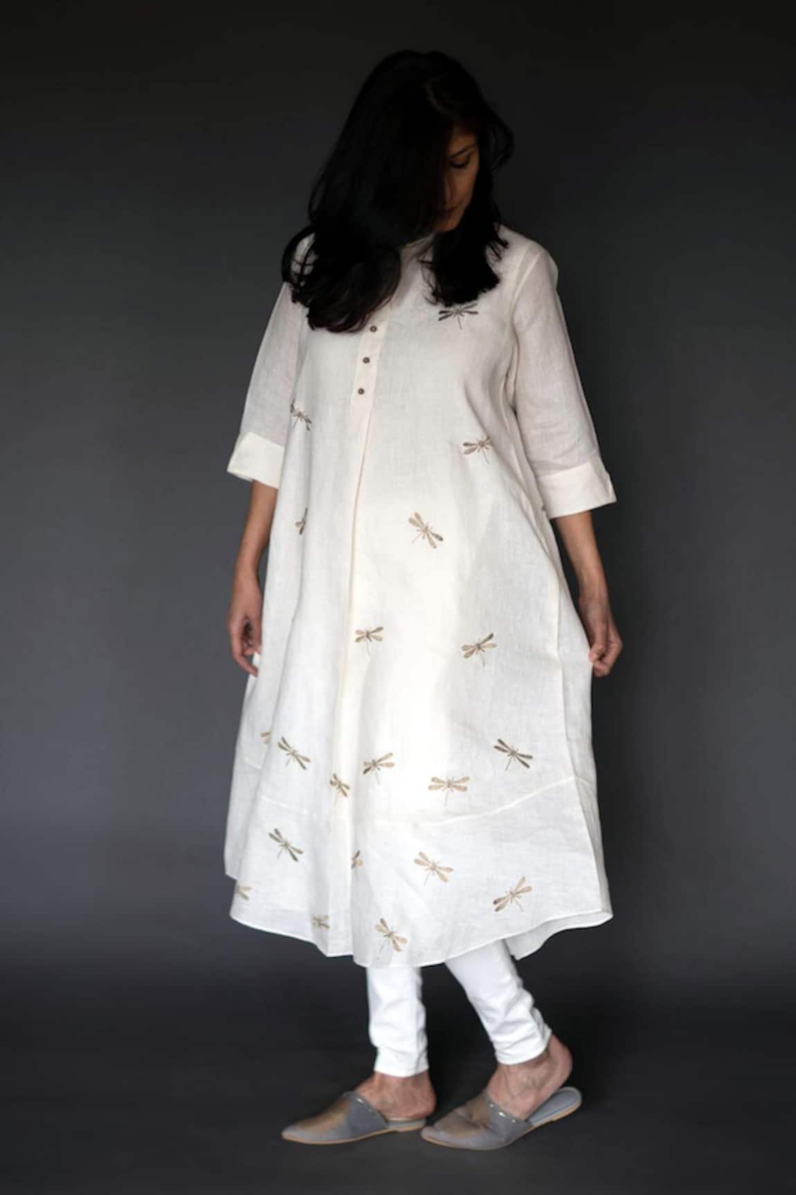 Taika By Poonam Bhagat Linen Embroidered Tunic