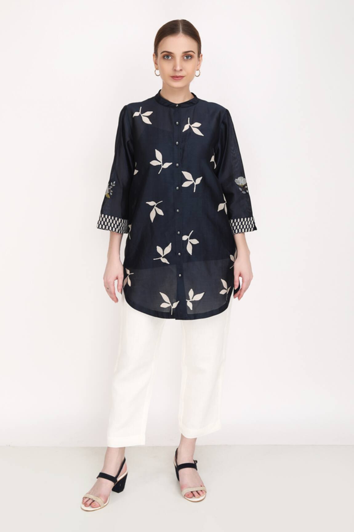 Arcvsh By Pallavi Singh Leaf Print Shirt & Pant Set 
