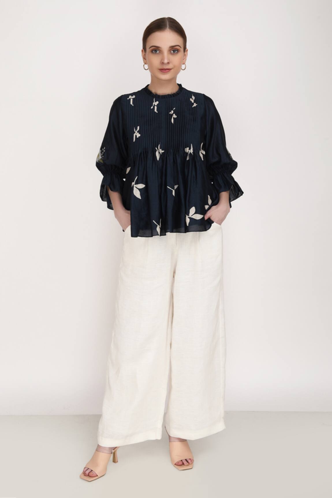 Arcvsh By Pallavi Singh Leaf Print Top & Pant Set 