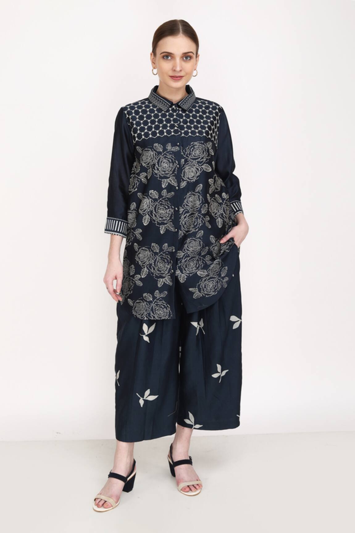 Arcvsh By Pallavi Singh Silk Chanderi Printed Shirt 