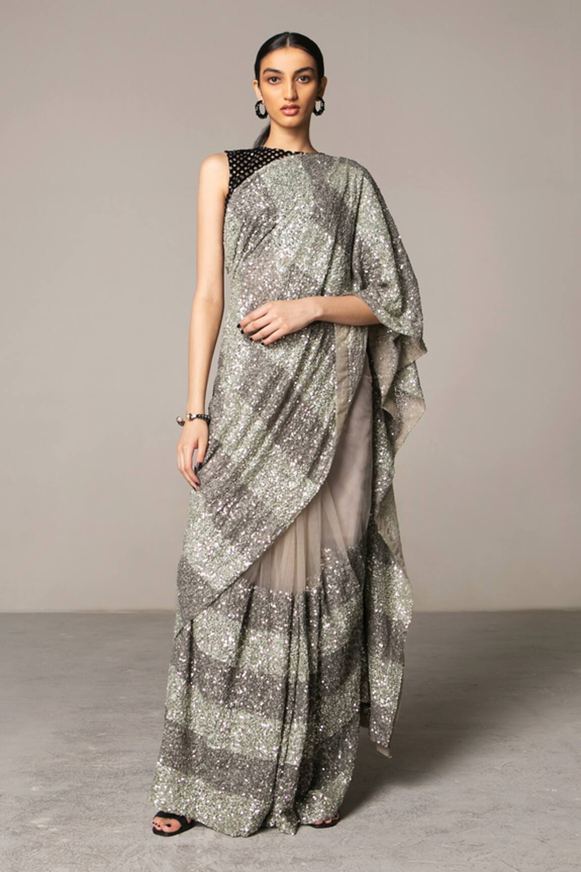 Siddartha Tytler Sequin Saree with Blouse
