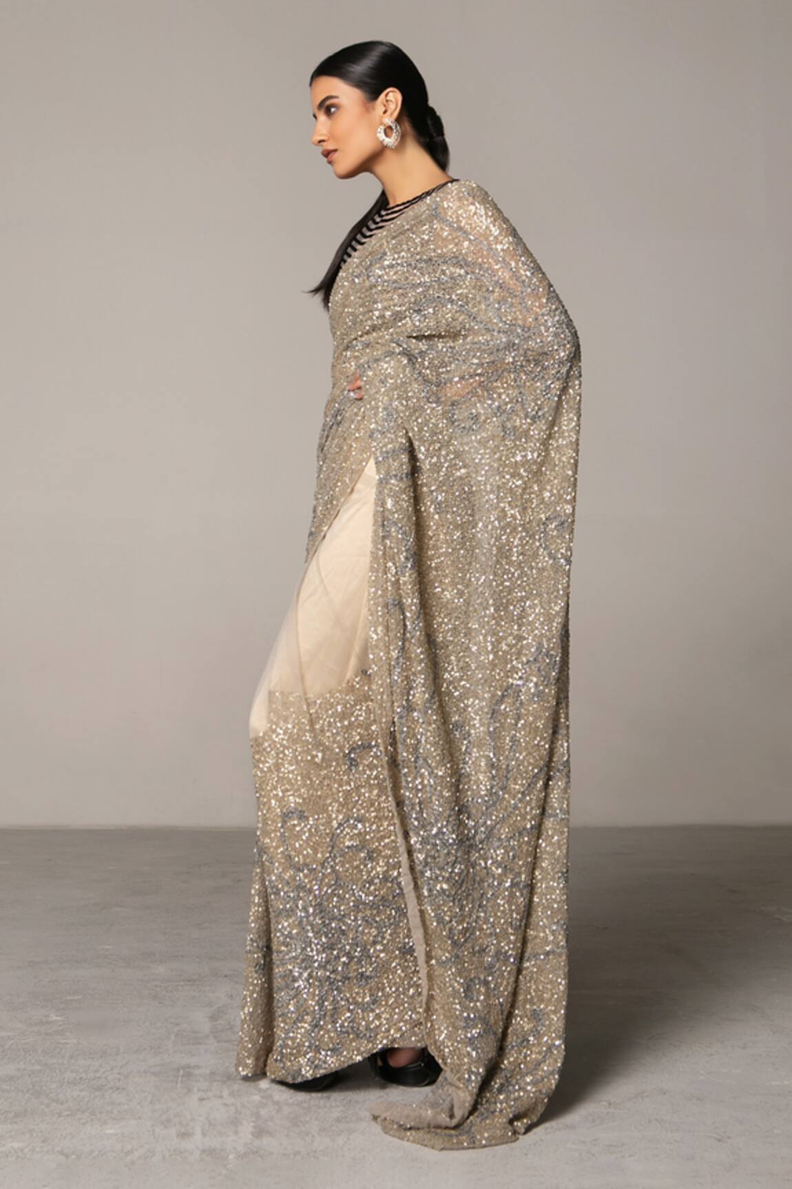 Siddartha Tytler Sequin Saree with Blouse