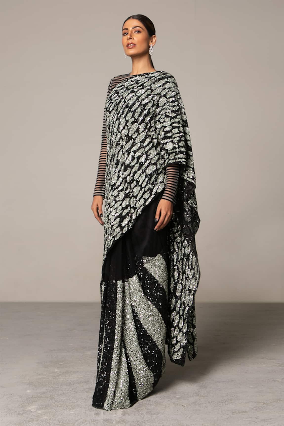 Siddartha Tytler Sequin Saree with Blouse