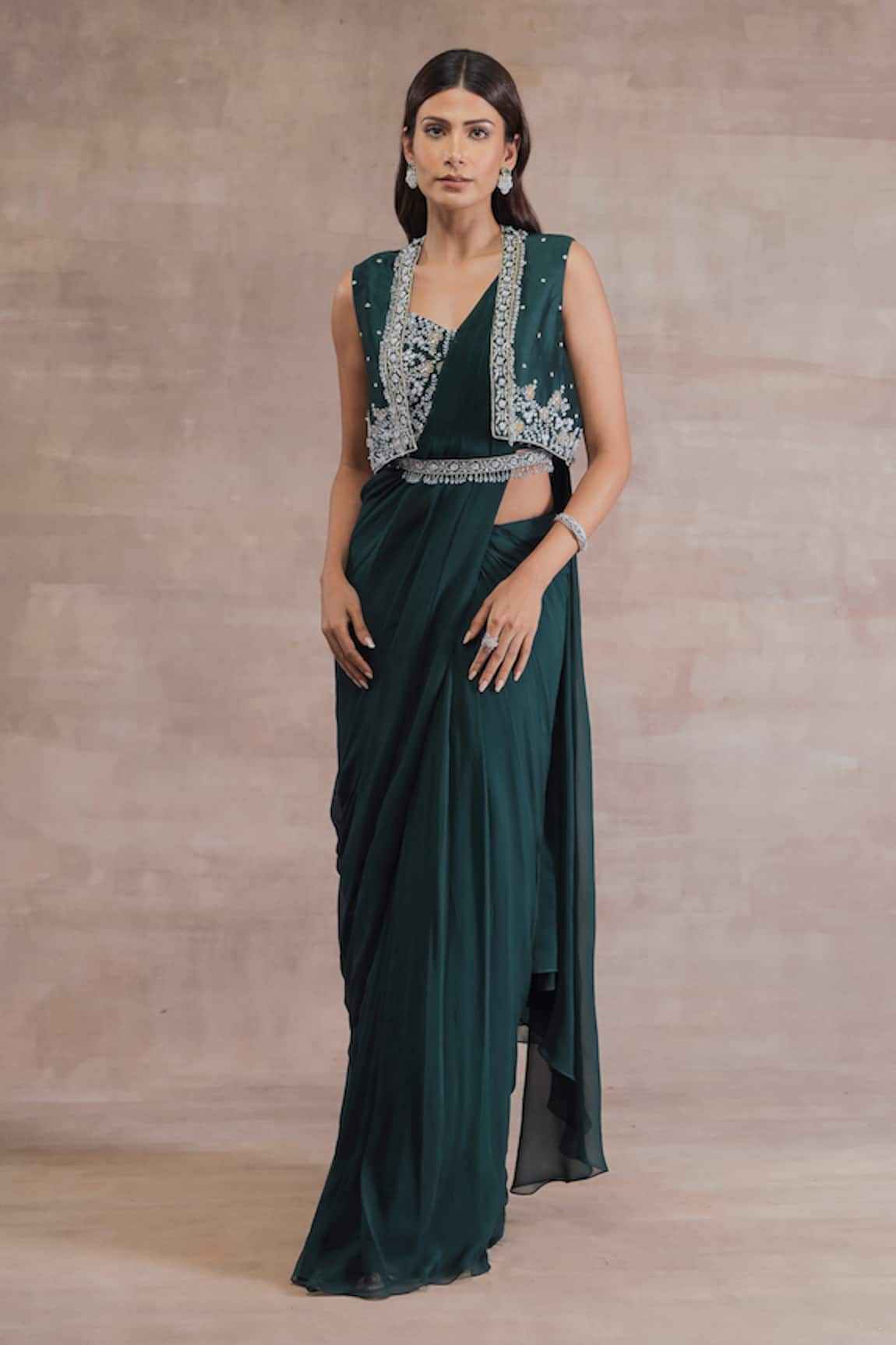 Seema Thukral Pre-Draped Saree & Jacket Set 
